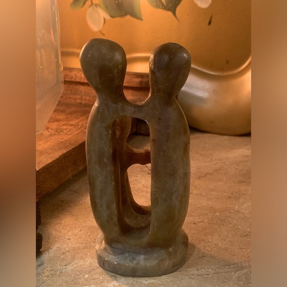 vintage African Kenya mid-century modern family abstract statue sculpture art - Picture 3 of 7